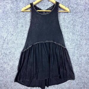 M. Fredric Tank Dress Womens Small Black Cotton Sleeveless Grunge Casual Goth